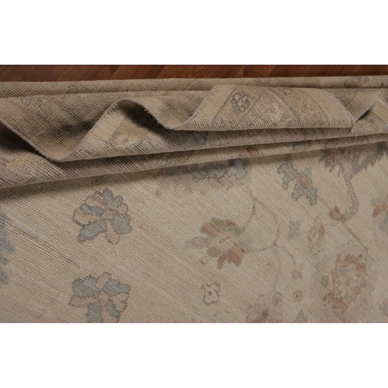 Vegetable Dye Oushak Turkish Large Area Rug Hand-Knotted Wool Carpet - 10'3"x 14'1"