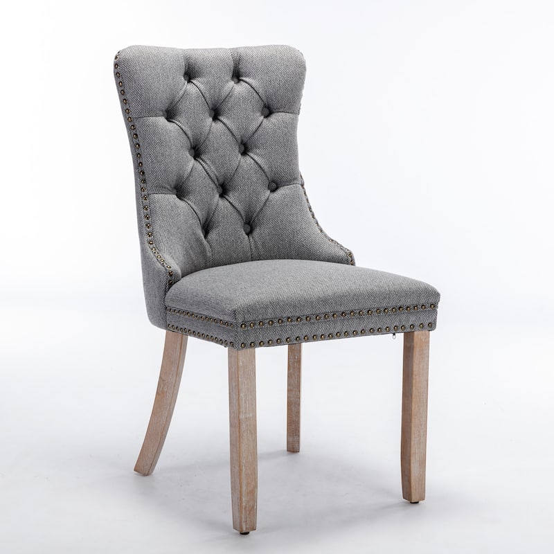 Contemporary Flax Upholstered Linen Dining Chair