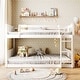 preview thumbnail 2 of 14, Low Bunk Beds Full Over Full Wood Bunk Bed Frame Floor Bunkbed for Kids Toddlers Boys Girls Teens' Bedroom Dorm