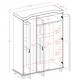 preview thumbnail 23 of 38, Palace Imports Kyle 100% Solid Wood 3-Door Wardrobe Armoire