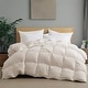 preview thumbnail 16 of 18, Heavyweight Extra Warmth White Goose Feather Down Fiber Duvet Comforter Insert California King - Beige