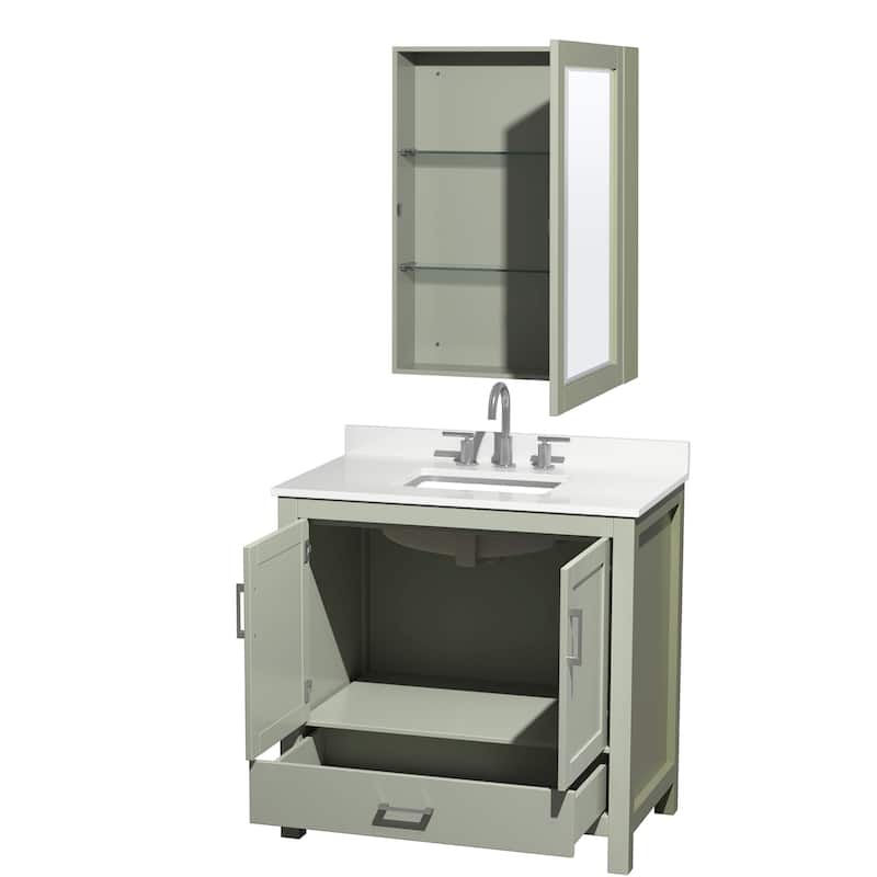 Wyndham Collection WCS141436S-QTZ-US3MED Sheffield 36" Free Standing