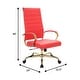 preview thumbnail 22 of 98, Benmar Ribbed Leather Executive High Back Office Chair with Gold Frame, Swivel, Tilt, Lumbar Support