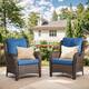 Option Brown Wicker / Blue Cusion