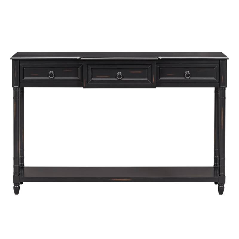 Entryway Accent Long Display Table, Living Room Console Table Sofa Table with 3 Drawers