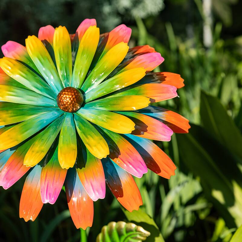 Glitzhome 41"H Garden Metal Flower Yardstake