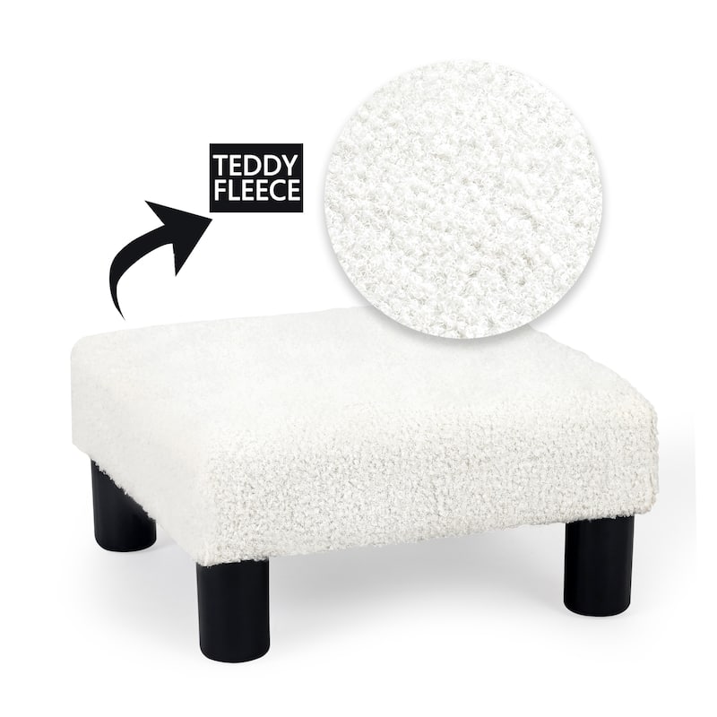 Adeco Ottoman Upholstered Fabric Footrest Pet Steps Dog Stair Stool