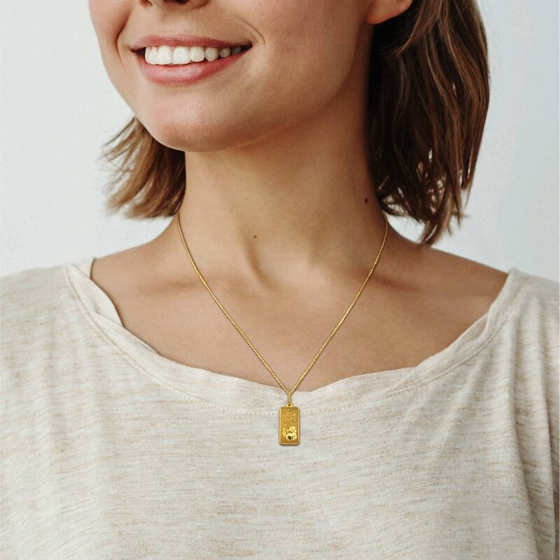 Miadora Sagittarius Pendant with Chain & Spring Ring Clasp in 10K Yellow Gold