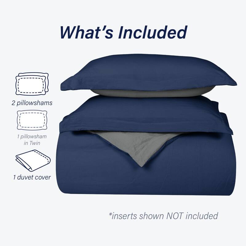 Swift Home Extra Soft Reversible Crinkle Microfiber Duvet Cover Set (Comforter Not Included)