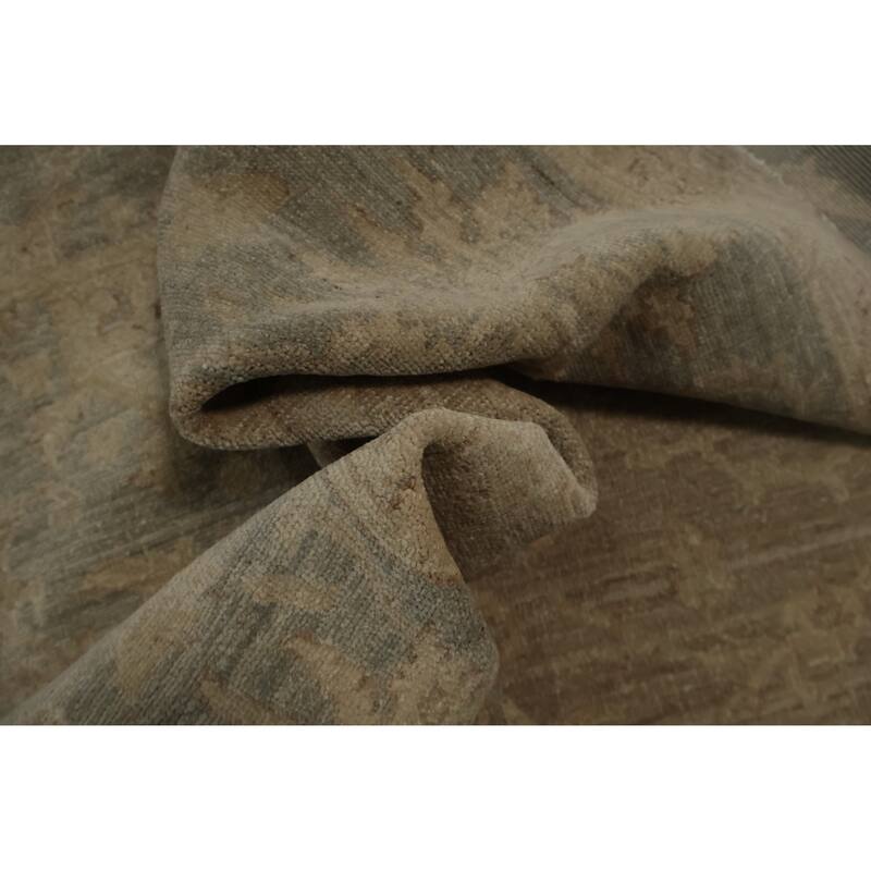 Hand Knotted Oriental 100% Wool Carpet Traditional Floral Brown Ziegler Area Rug - 11' 8'' X 9' 0''