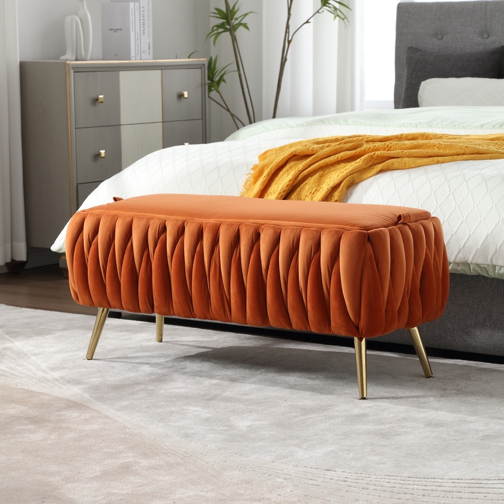 Orange hot sale storage ottoman