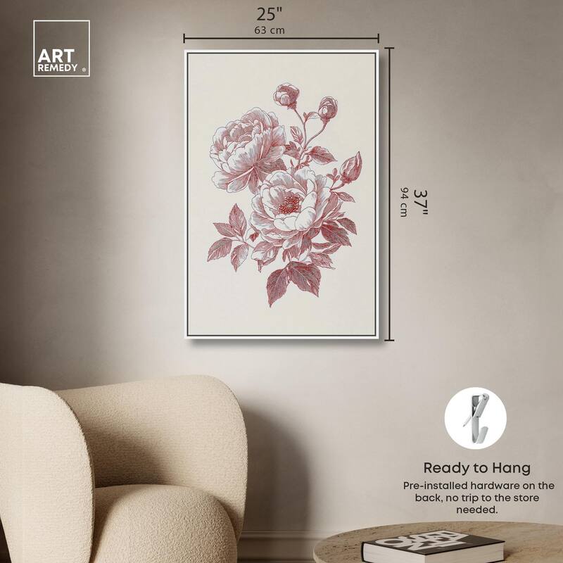 Breezy Red Pencil Blooms Canvas by Art Remedy