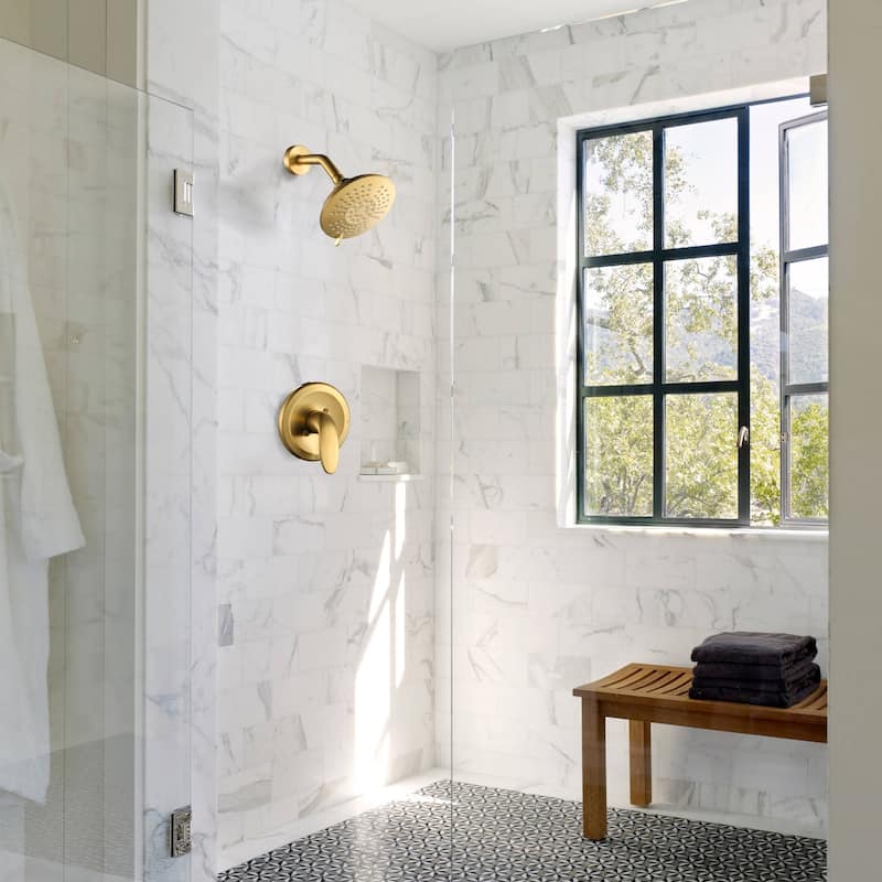WOWOW Single Handle 5-Spray Shower Faucet with Valve