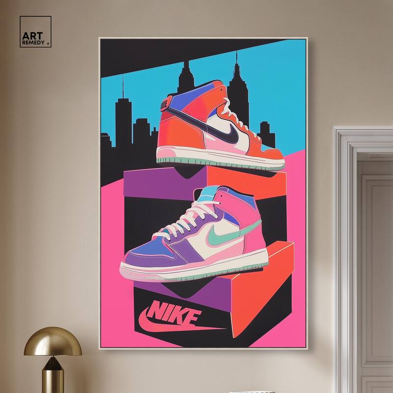 City Pop Sneakers Canvas by Art Remedy