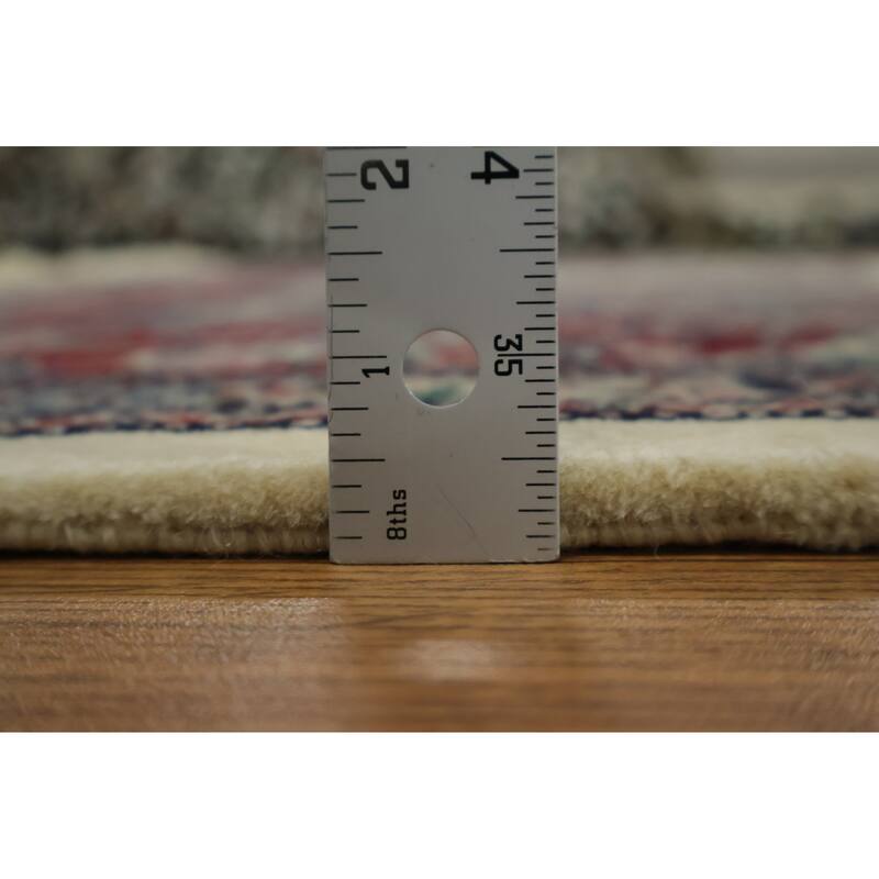 Hand Knotted Oriental 100% Wool Carpet Traditional Floral Beige & Ivories Aubusson Area Rug - 9' 0'' X 6' 0''