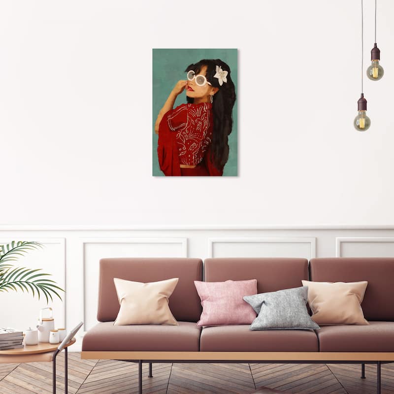 Wynwood Studio Prints Fashion and Glam Radiating Pride Red and Maroon Bohemian & Eclectic Wall Art Canvas Print - 30 x 20