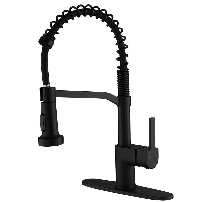 WIZ Pull-Down Sprayer 2 Spray High Arc Kitchen Faucet - Black