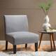Kassi Contemporary Fabric Slipper Accent Chair by Christopher Knight Home - 22.50" L x 29.50" W x 32.00" H - Grey