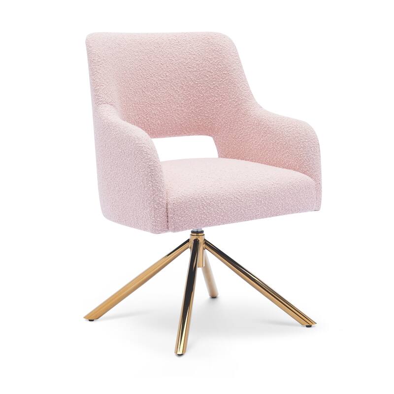 Boucle Polyester Upholstered Swivel Accent Chair - Stain Resistant