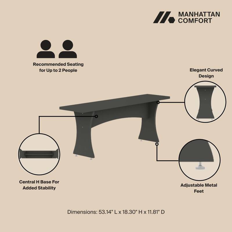 Manhattan Comfort Coney 3-Piece Mid-Century Modern Dining Set