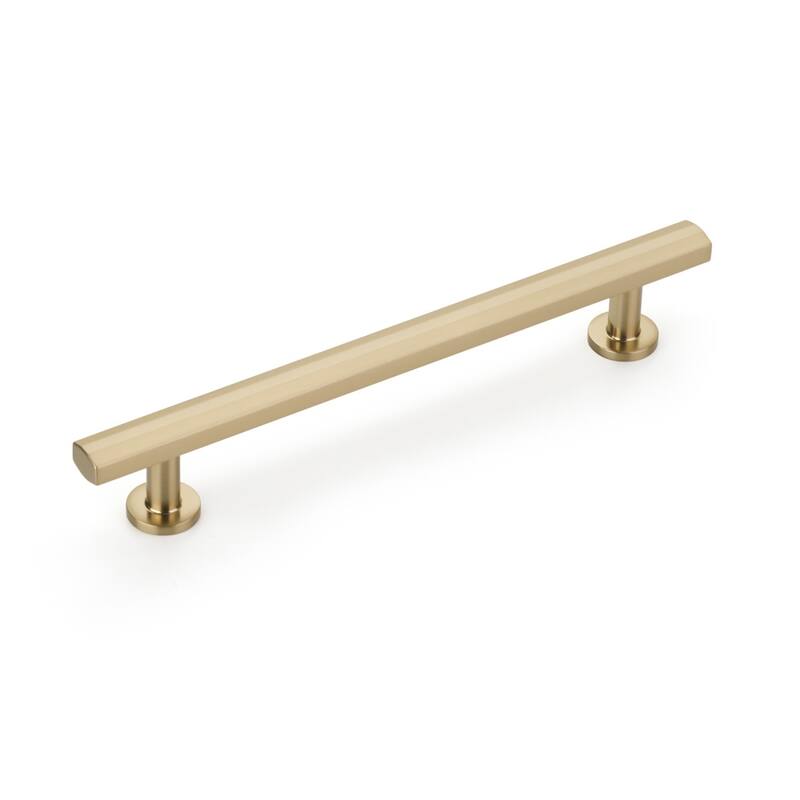 Schaub and Company Heathrow 6" Center to Center Contemporary Solid - Signature Satin Brass