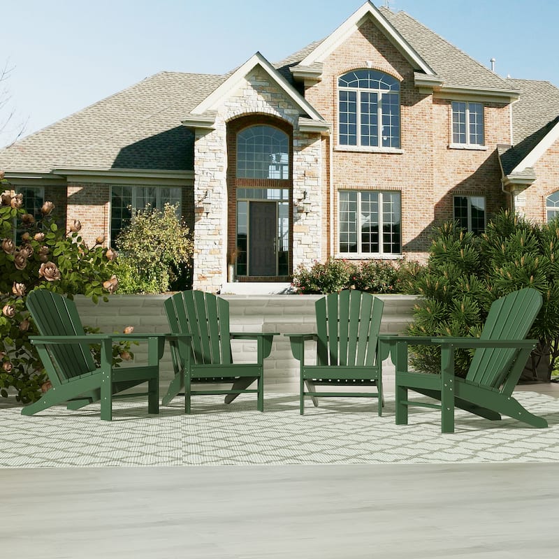 Altura Outdoor Eco-Friendly All Weather Poly Adirondack Chair (Set of 4) - Dark Green