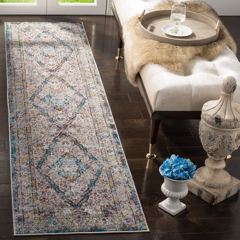 SAFAVIEH Aria Fragkoula Vintage Boho Oriental Rug - 2' x 8' Runner - Creme/Red