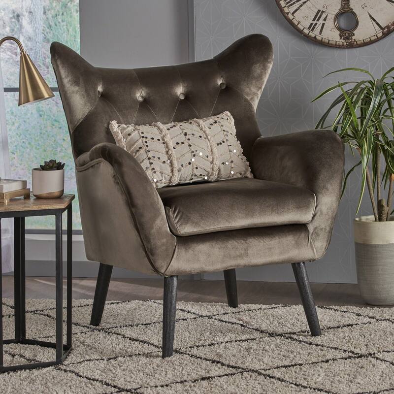 Grey Featured Wingback Chair Accent Chair Side Chair Lounge Chair