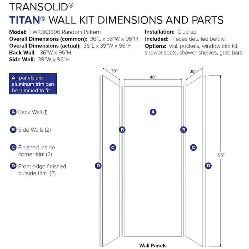 Transolid TWK363696-T Titan 96" High x 36" Wide x 36" Deep Textured