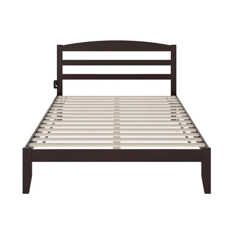 Warren Solid Wood Platform Bed with Attachable USB Charger