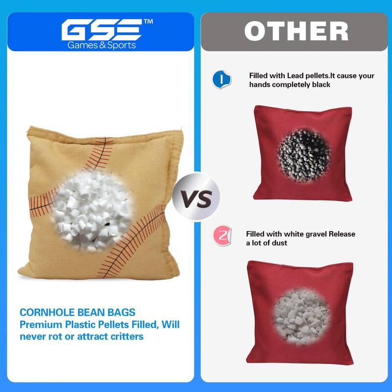 GSE™ Set of 8 Regulation Size Cornhole Bean Bags. Corn Hole Board Toss Game Replacement Bean Bags
