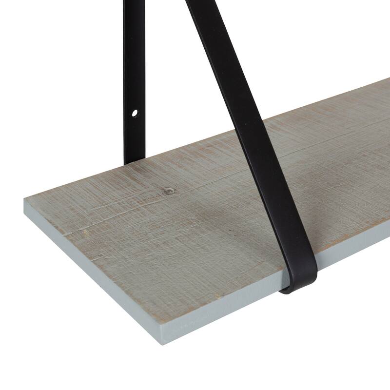 Kate and Laurel Soloman Wood 2 Piece Shelves with Metal Brackets