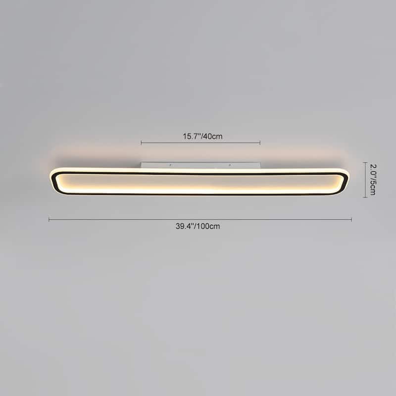 Minimalism Rectangular Dimmable LED Semi Flush Mount Ceiling Light