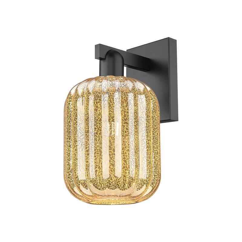 Innovations Lighting 716-1W-14-7 Preston Sconce Preston 14" Tall Wall - Matte Black / Mercury