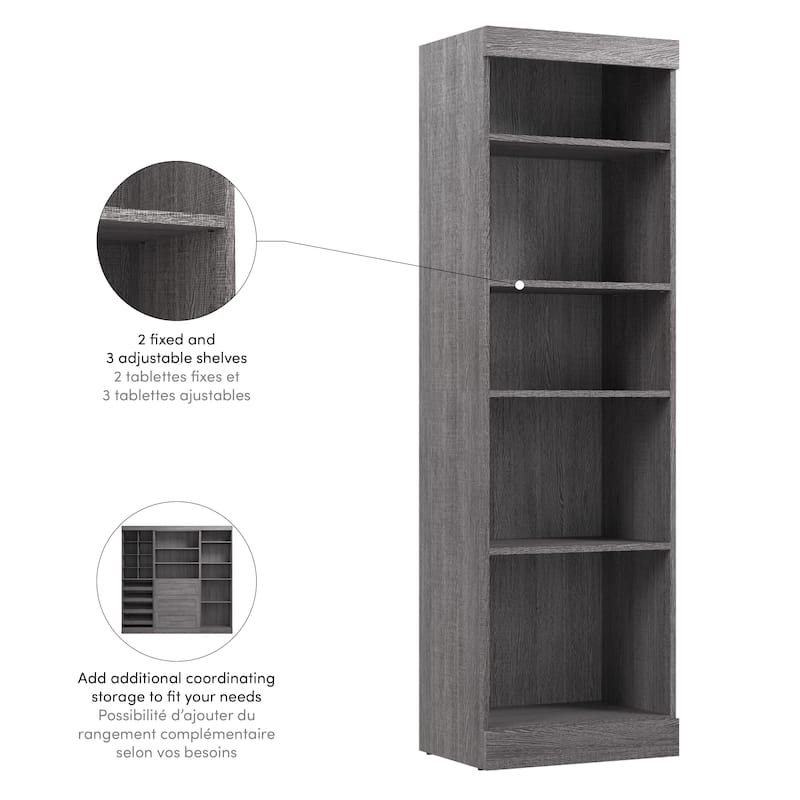 Pur 25W Closet Organizer, Tall Narrow Shelving Unit by Bestar