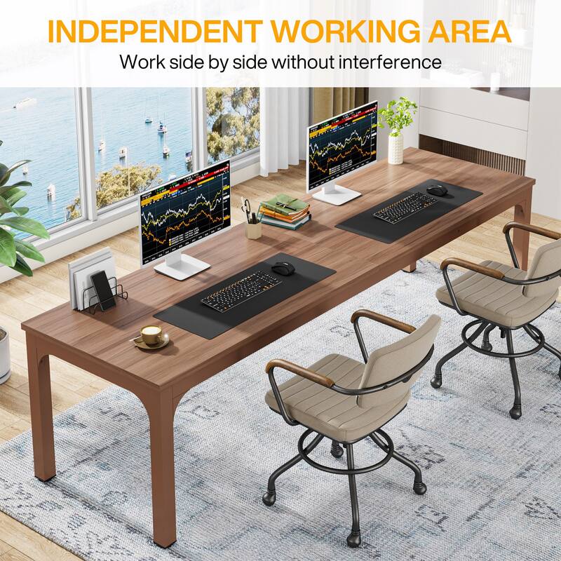 78.8" Extra Long 2 Person Computer Desk with Metal Legs for Home Office Bedroom