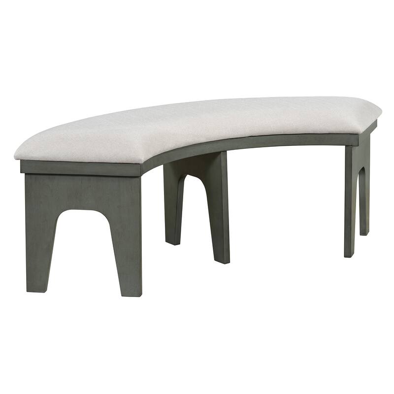 5 Piece Kitchen Furniture Set, Round Dining Table Set with Curved Bench & 3 Upholstered Chairs for Dining Room, Apartment