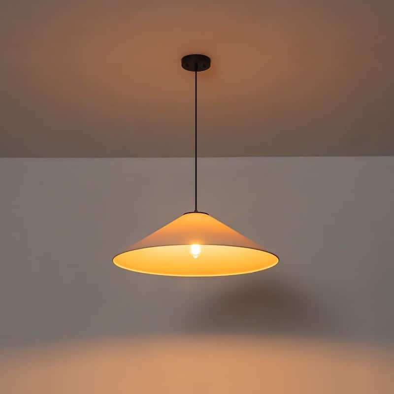 1-Light Modern Fabric Single Cone Pendant - 25.6in