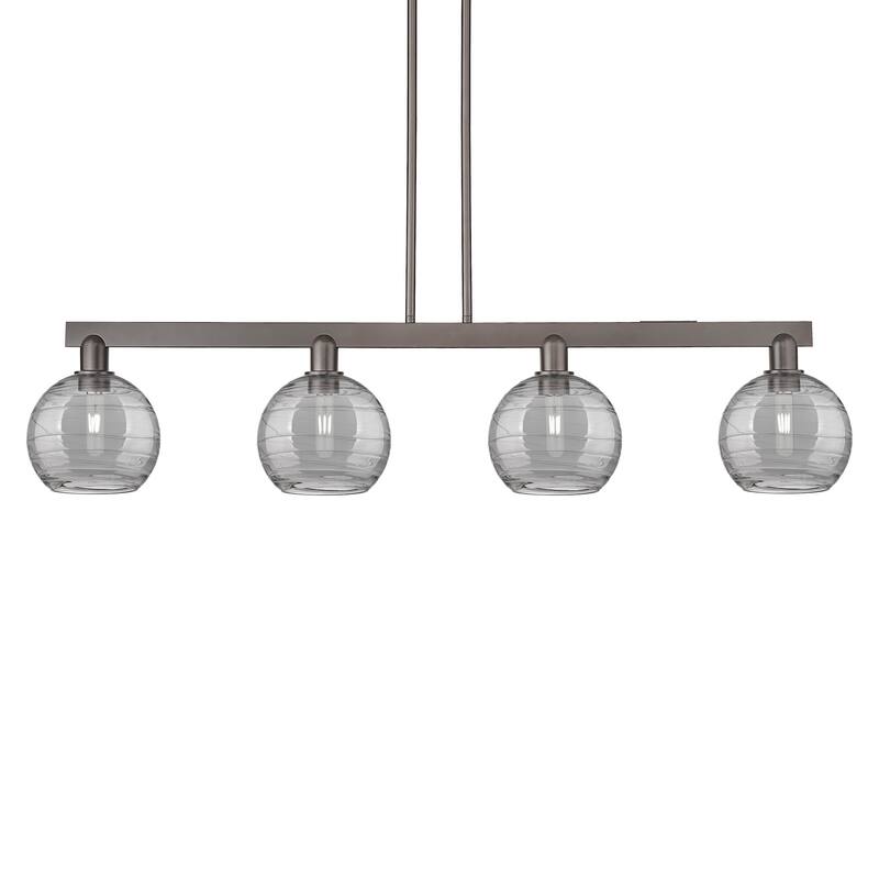 Innovations Lighting 716-4I-11-51 Athens Deco Swirl Linear Athens Deco - Oil Rubbed Bronze / Light Smoke Deco Swirl