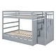 preview thumbnail 21 of 43, Multifunctional Design Wood Bunk Bed with Storage Drawers, Solid Construction, Safety Guaranteed