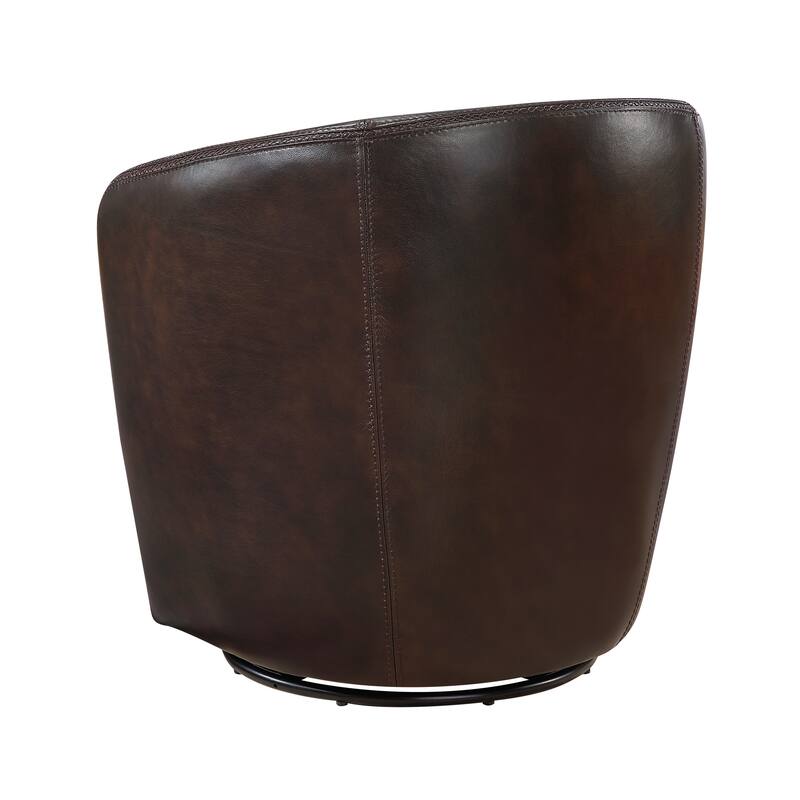 Ellis 31" Leather Swivel Chair - 360-Degree Swivel