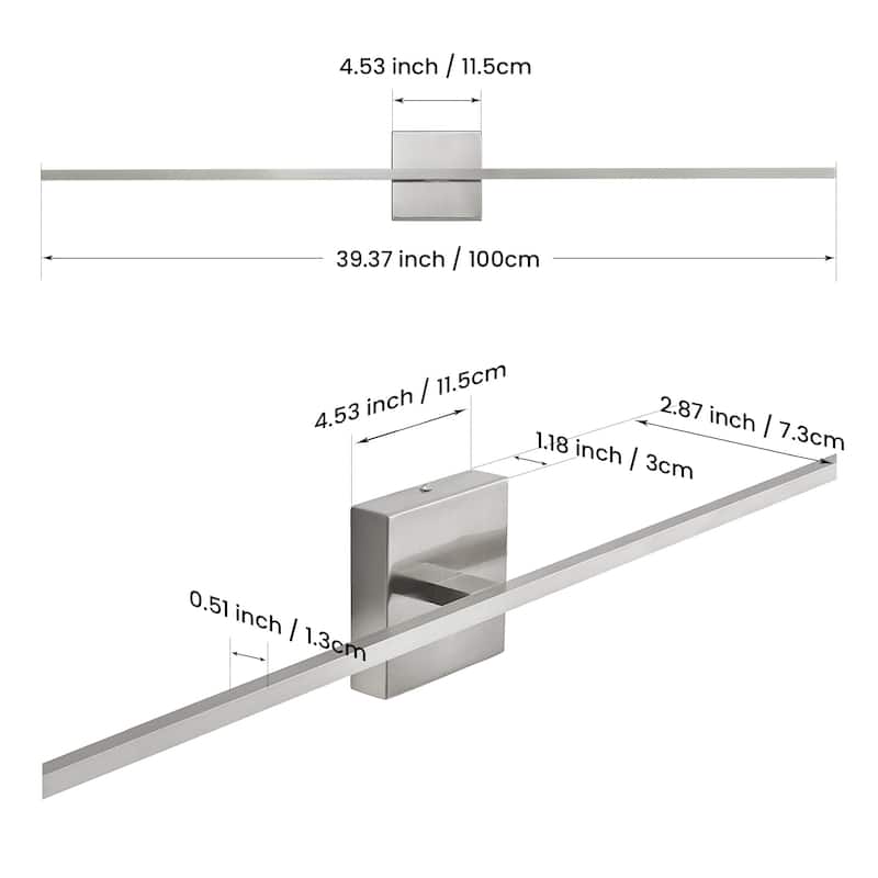 Modern Vanity Lighting Fixtures 24/30/39 inch Bathroom Vanity Lights Over Mirror Wall Sconce for Bathroom