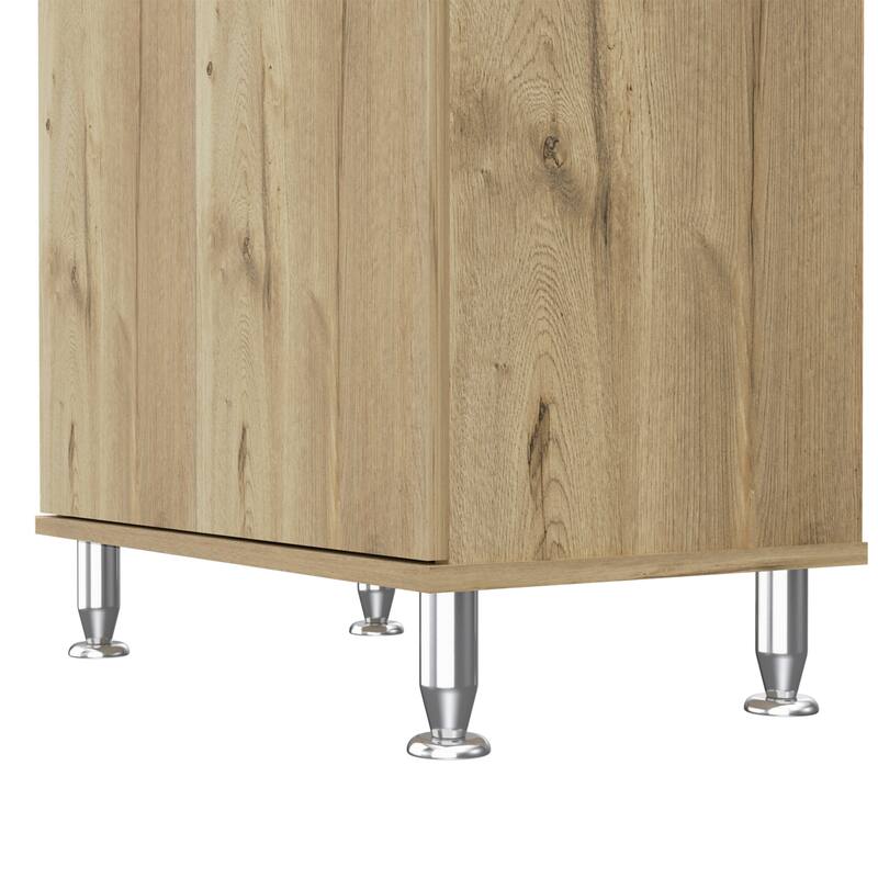 Bay Area Pantry, Two Door Cabinets, One Drawer, Four Adjustable Metal Legs
