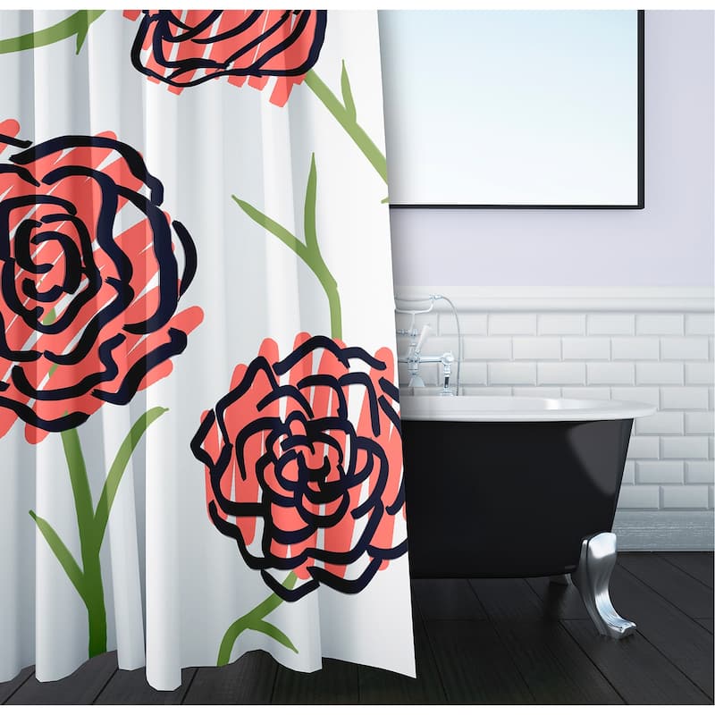 71 x 74-inch Spring Floral 1 Floral Print Shower Curtain