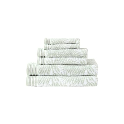 Tommy Bahama Linear Palms Cotton Green 6 Piece Towel Set - 6 Piece