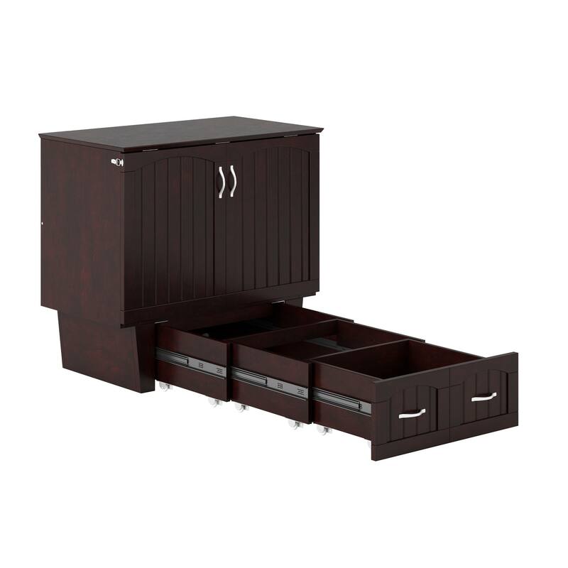 Nantucket Murphy Bed Chest with Mattress and Built-in Charging Station