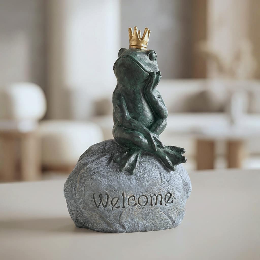 Hi-Line Frog Prince Welcome Garden Statue