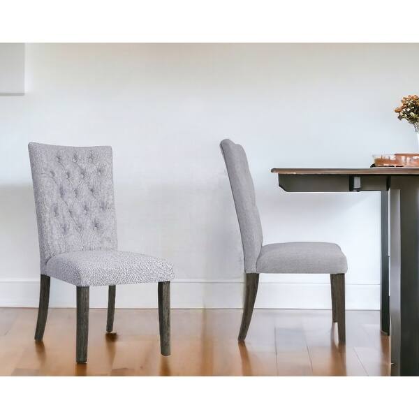 Set Of Two Gray Upholstered Fabric Side Chairs Set Of Two Gray Upholstered Fabric Side Chairs