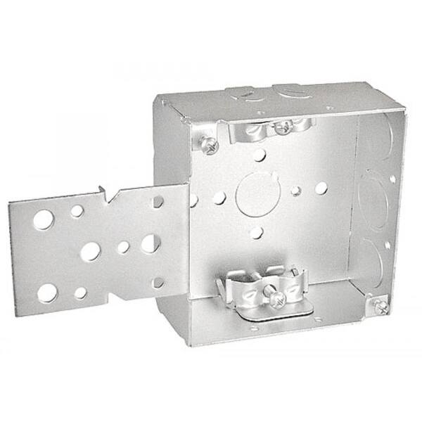 5 Pcs, 4 Square Junction Box, 1-1/2 in. Deep, with NM Clamps and ...