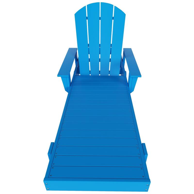 Polytrends Laguna Hdpe All Weather Outdoor Patio Pool Reclining Chaise Lounge With Side Table (2-Piece Set)